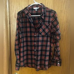 Old Navy Red and Black Plaid Shirt